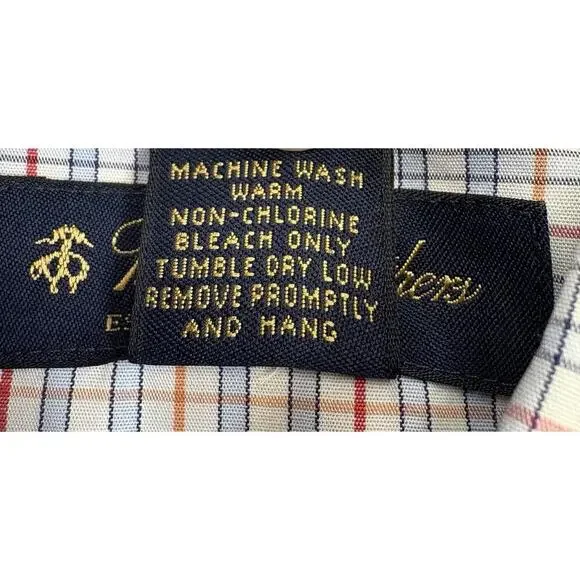 Brooks Brother’s Men’s Large Non-Iron 100% Cotton Plaid Multicolor Button Down - Picture 6 of 8